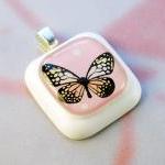 Pink Delightful Butterfly Resin Pendant